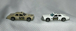 Lot of 2 1977 Mattel Hot Wheels Police Cars Star Taxi #106 &amp; Highway Patrol #12 - £23.94 GBP