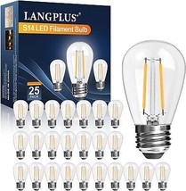  25Pack 2W S14 LED Bulbs for Outdoor String Lights Replacement E26 Mediu - £43.07 GBP