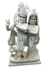 42&quot; Exclusive Marble Radha Krishna Best Religious Statue Love Gift Decor E1162 - £32,958.66 GBP