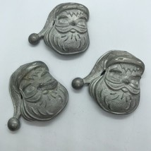 Vintage Jewelry Santa Face Metal Christmas BROOCH Parts Art Craft findings - £9.48 GBP