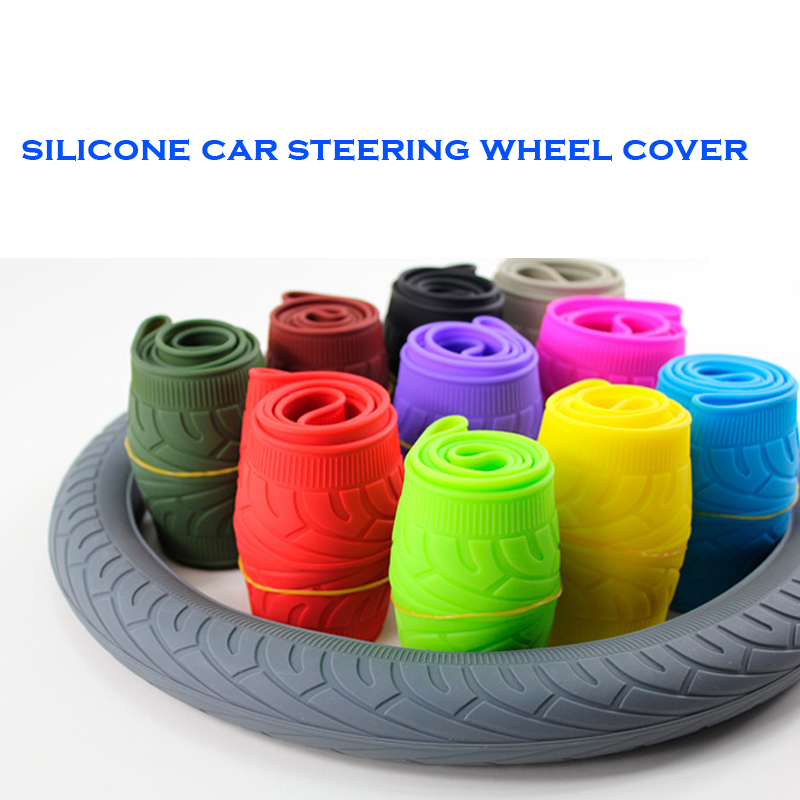 Silicone Car Steering Wheel Cover Slip Resistant Cover Adapted to Diameter 38cm