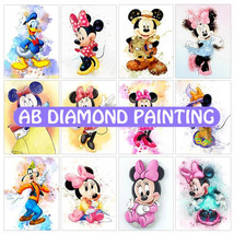 DIY AB Diamond Painting Cross Stitch Embroidery Kits Cartoon Mickey Mouse Art - £7.26 GBP