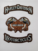 Harley Rockers Willie G. Eagle Motorcycle Jacket Vest Back Patch Large 3 Pcs Set - £22.84 GBP