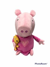 Peppa Pig Sleep N&#39; Oink 12&quot; Plush With Bear Talking Stuffed Bedtime Friend Works - £17.44 GBP