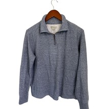 J.CREW Knit Goods 1/4 Zip Pullover Sweater Cotton Heather Gray/Blue Size... - $19.79