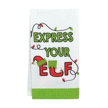 OUR NAME IS MUD &quot;Express Your Elf&quot; Christmas 6006773 Kitchen Bar Towel~1... - $11.56