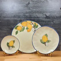 Lemon Valley Set of 3 Plates Decorative Embossed Serving Platter Trays B... - £41.75 GBP
