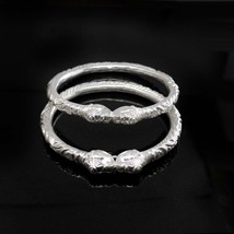 Elephant Face Real Silver Bangles Bracelet- 6.4 CM - £84.80 GBP