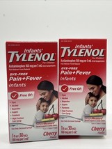 (2) Tylenol Infant Cherry Flavor Pain + Fever 1oz Simple Acetaminophen 1... - $130.10 MXN