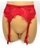 Vintage Victoria&#39;s Secret Red Garter Belt Second Skin Satin Lace Small M... - $45.00