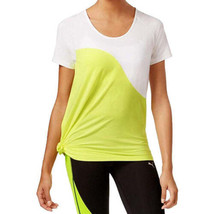 PUMA Womens Activewear Evo Side Tie Colorblock T-Shirt Color White Color M - £19.54 GBP