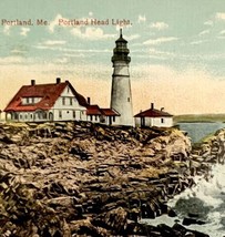 Lighthouse Portland Head Maine Postcard Nautical New England Coast 1910s... - £15.93 GBP