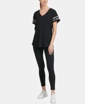 DKNY Womens Sport V neck T-Shirt Size X-Small Color Black - £25.16 GBP