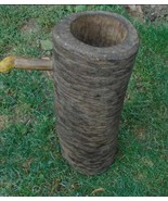 Large Antique Wooden Mortar with Handle, Antique 19th Century Mortar. - $199.78 CAD