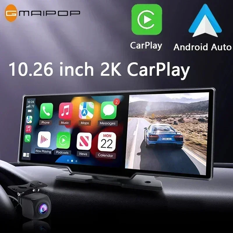 Wireless CarPlay Car DVR Dash Cam Rearview Camera 10.26&quot; HD Touch Screen Car - £20.19 GBP+