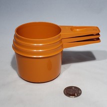 Set of 3 VTG Tupperware Orange Measuring Cups Replacement 3/4 2/3 1/2 - £6.35 GBP