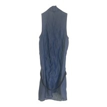 Helmut Lang Women’s Dress Size 2 Blue Tencel Blend USA Made Draped Hem Raw Edge image 7