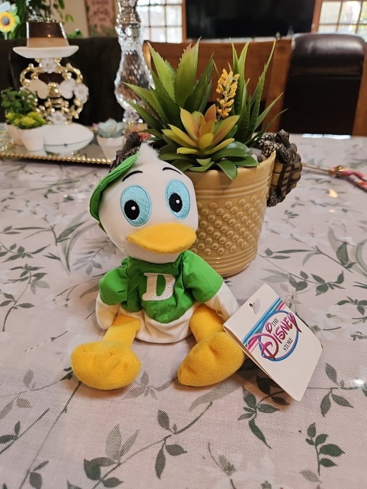Vintage Disney Store Dewey Green Shirt Duck Tails Mini Bean Bag Plush Do... - $9.73
