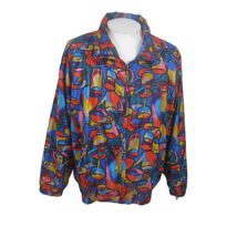 EVR Vintage womens wind breaker track jacket zip loud colorful wine coff... - £31.64 GBP