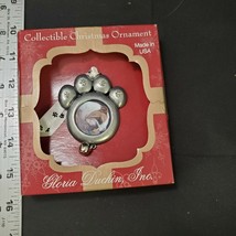 Pet Paw Photoholder Swarovski Crystals By Gloria Duchin Metal Ornament - £4.39 GBP