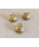 Lot 3 Vtg US Navy Nautical Anchor Brass Round Domed Metal Shank Buttons ... - £15.13 GBP