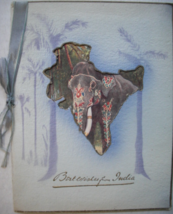 Vintage Holiday Card “Best Wishes From India”-elephant seen through cut-... - $15.00