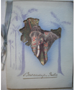 Vintage Holiday Card “Best Wishes From India”-elephant seen through cut-... - £11.80 GBP
