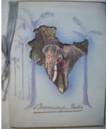 Vintage Holiday Card “Best Wishes From India”-elephant seen through cut-... - $275.51 MXN
