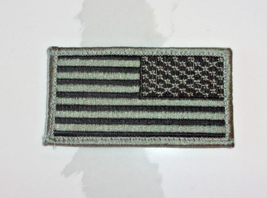 AMERICAN MADE IN THE USA SAGE GREEN &amp; BLACK HOOK AND LOOP FLAG MILITARY - $9.94