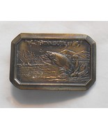 Vintage Minnestoa Valley Forge brand Crafted Metal Belt Buckle fish catc... - $14.99