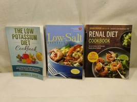 Renal Diet Cookbook Low Salt Cookbook Low Potassium Diet Cookbook lot of 3 - £19.91 GBP