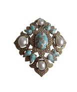Vintage Estate Costume Sarah Coventry Remembrance Gold Brooch Pin Jewelry - $319.92 MXN