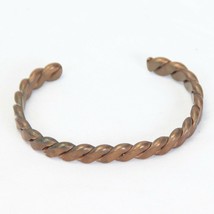 Vintage Solid Copper Braided Twisted Cuff Bracelet Women B - $17.63