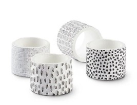 Set of Four (4) ~ Mainstays ~ Geo Print ~ Resin Napkin Holder Rings ~ 1.... - $18.70