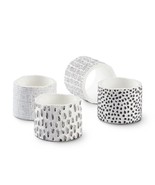 Set of Four (4) ~ Mainstays ~ Geo Print ~ Resin Napkin Holder Rings ~ 1.... - $18.70