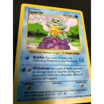 Squirtle 63/102 Shadowless Base Set Pokemon Card Rare Vintage Tcg - £108.76 GBP