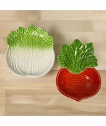 Vtg Red Radish - Bok Choy Ceramic Dip or Vegetable Serving  Dish 6.5” Ja... - £38.94 GBP