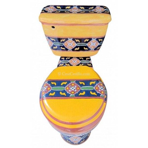 Mexican Talavera Ceramic Toilet Hand Painted - Dolores - Item image 5