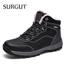 SURGUT Men Pu Leather Lace-up Men Shoes High Quality Men Working Ankle Boots Aut - £61.72 GBP