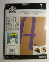 Plaid Folkart Paper Stencils ~ Alphabet &amp; Monogram ~ 7&quot; Script ~ NEW - £11.05 GBP