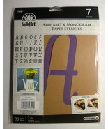 Plaid Folkart Paper Stencils ~ Alphabet &amp; Monogram ~ 7&quot; Script ~ NEW - £10.93 GBP