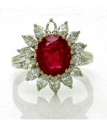 Cocktail-Cluster-Ring mit rosa Rubinen und Diamanten im Ovalschliff von ... - £62.27 GBP