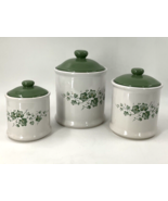 Vintage Corelle Coordinates Callaway 3 Piece Canister Set Green Ivy Jay ... - £54.75 GBP