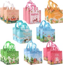 16PCS Happy Easter Gift Bags Easter Non woven Bags with Handle Easter Goodie Bag - £24.96 GBP