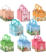 16PCS Happy Easter Gift Bags Easter Non woven Bags with Handle Easter Go... - £24.67 GBP