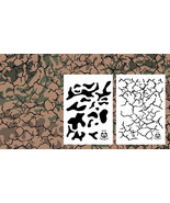 2PACK Airbrush Spray Paint Camo Stencils 14&quot; Camouflage Cracked Earth / ... - $16.45 CAD