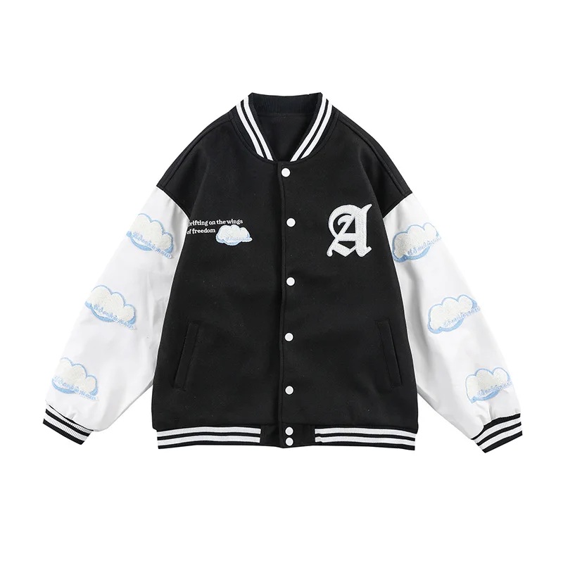 Harajuku Clouds work Jacket Men  Cute  Bomber Jackets Fashion Baseball C... - £351.11 GBP