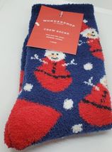 Women's Snowman Santa Cozy Holiday Crew Socks - Wondershop Navy 4-10 image 2