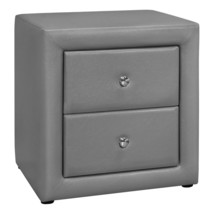 21" Gray Faux Leather Two Drawer Nightstand - $6,588.43 MXN