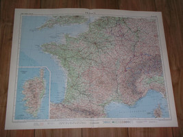 1955 Vintage General Map Of France / Paris / Scale 1:2,500,000 - £22.89 GBP